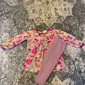 Angel Dear 2T Floral/Stripe top & leggings